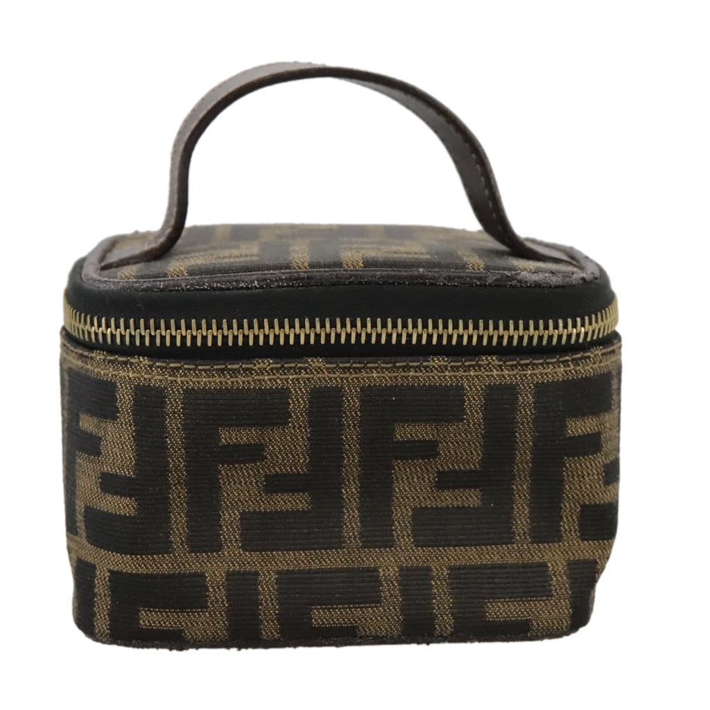 FENDI Zucca Canvas Vanity Pouch Brown Blackfm4232