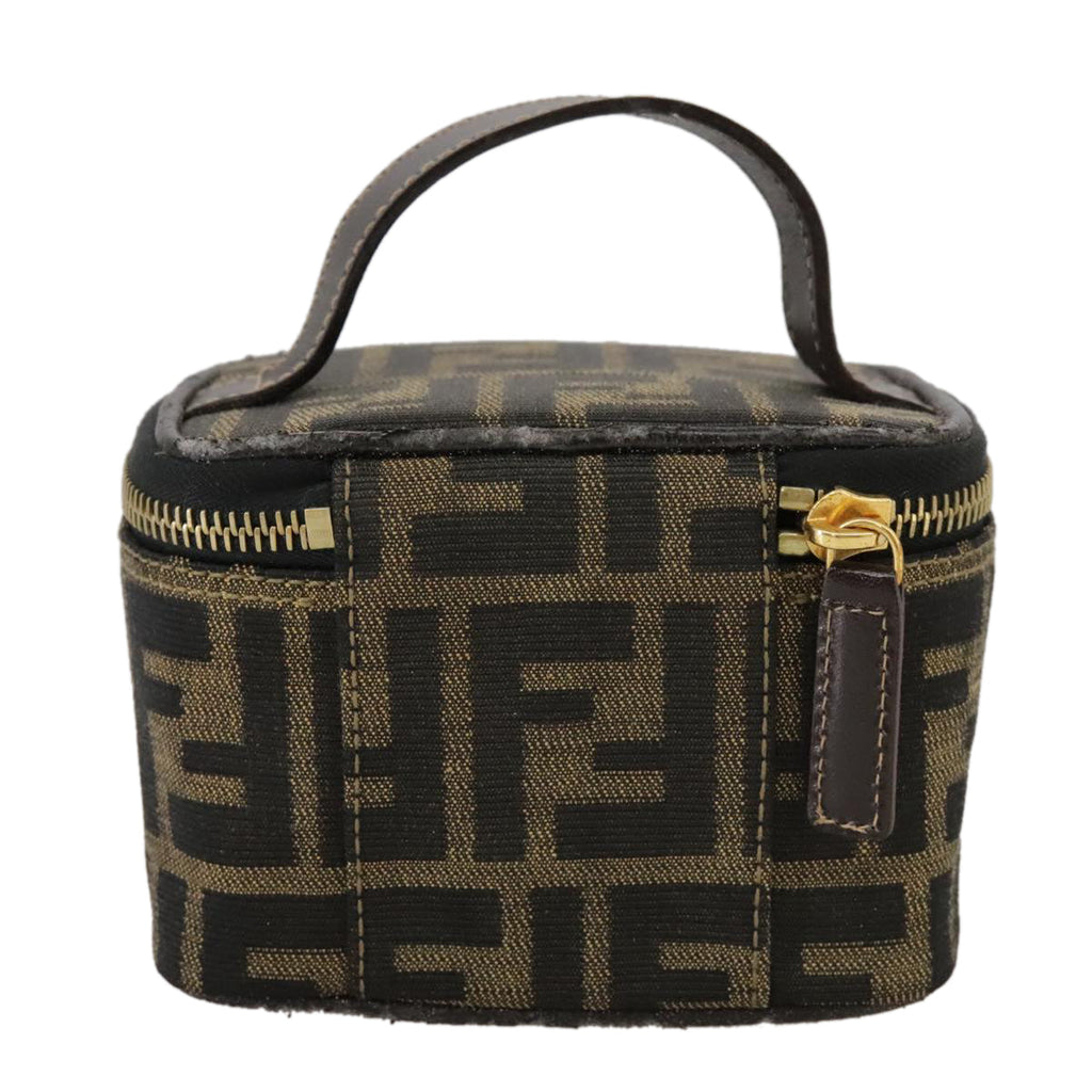 FENDI Zucca Canvas Vanity Pouch Brown Blackfm4232