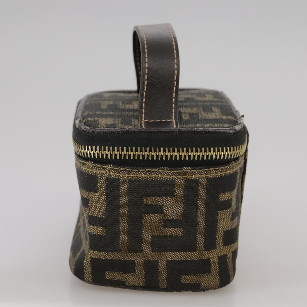 FENDI Zucca Canvas Vanity Pouch Brown Blackfm4232