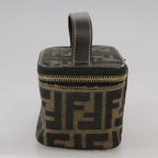 FENDI Zucca Canvas Vanity Pouch Brown Blackfm4232