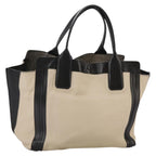 Chloe Anson Hand Bag Leather White Black fm4271