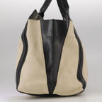 Chloe Anson Hand Bag Leather White Black fm4271