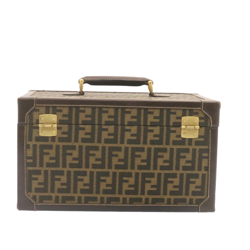 FENDI Zucca Canvas Vanity box Hand Bag Brown  fm664A