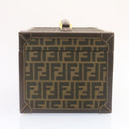 FENDI Zucca Canvas Vanity box Hand Bag Brown  fm664A
