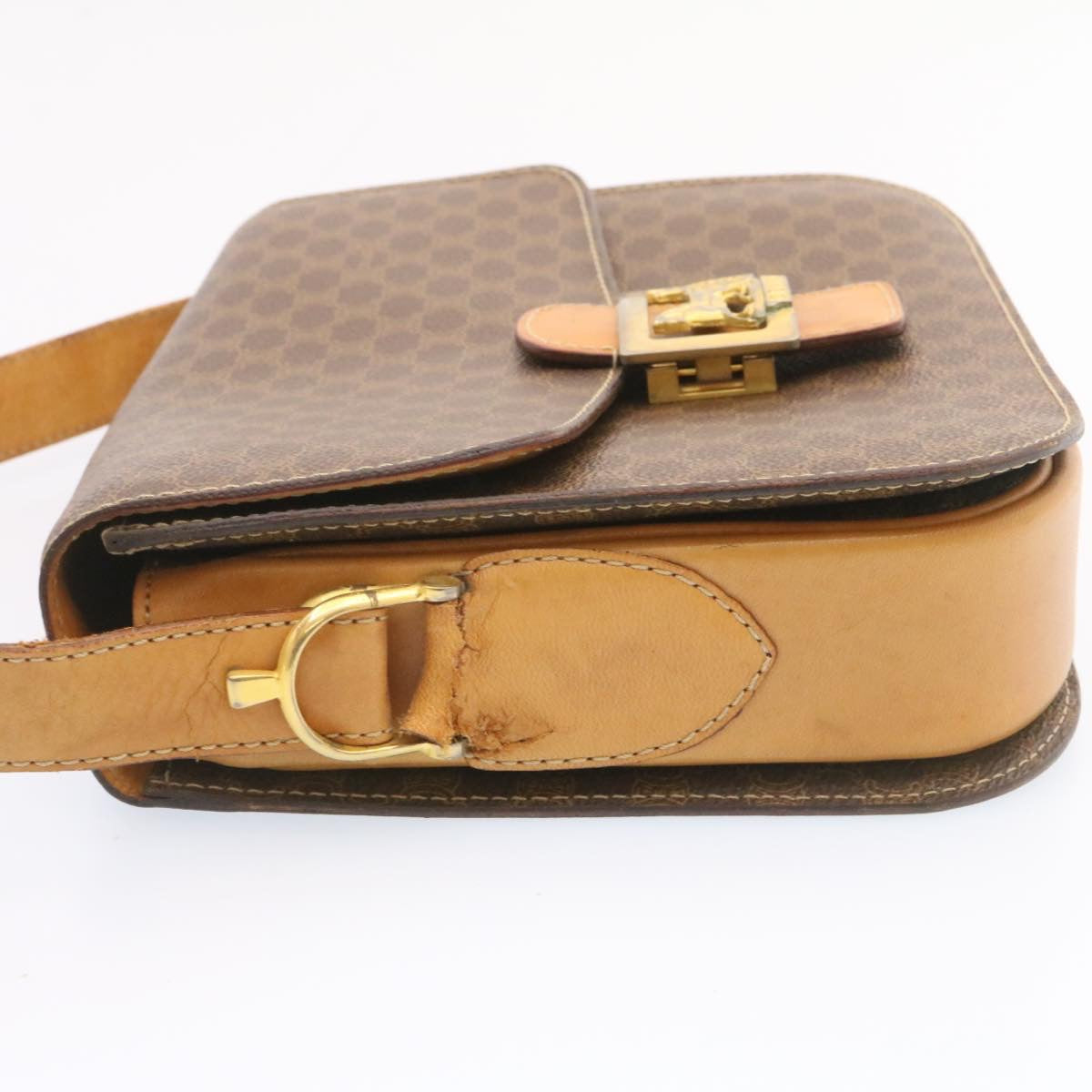 CELINE Horse Carriage Macadam Canvas Shoulder Bag Brown  fm673