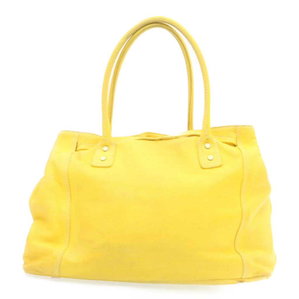 CELINE Shoulder Bag Leather Yellow  fm965