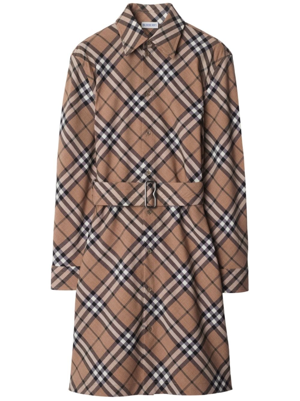 Burberry Women Check Wool Blend Chemisier Dress