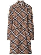Burberry Women Check Wool Blend Chemisier Dress