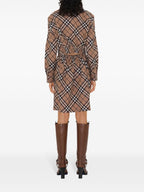 Burberry Women Check Wool Blend Chemisier Dress