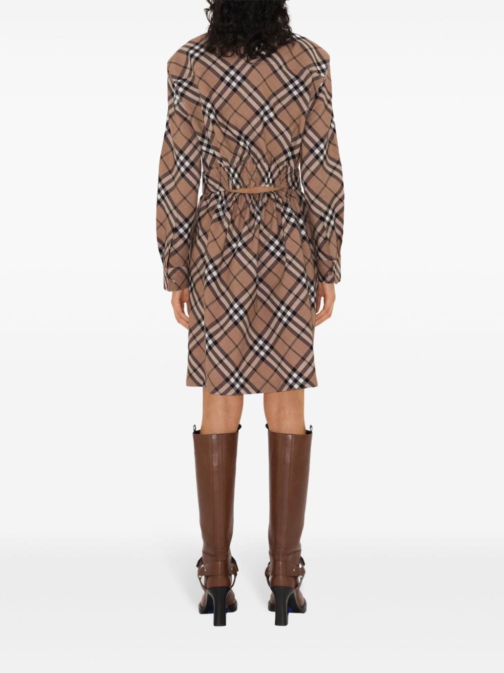 Burberry Women Check Wool Blend Chemisier Dress