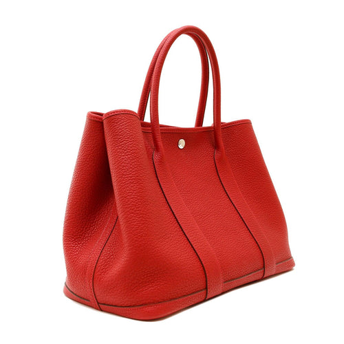 Hermes Red Garden Party Negonda Leather Bag