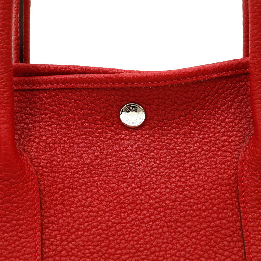 Hermes Red Garden Party Negonda Leather Bag
