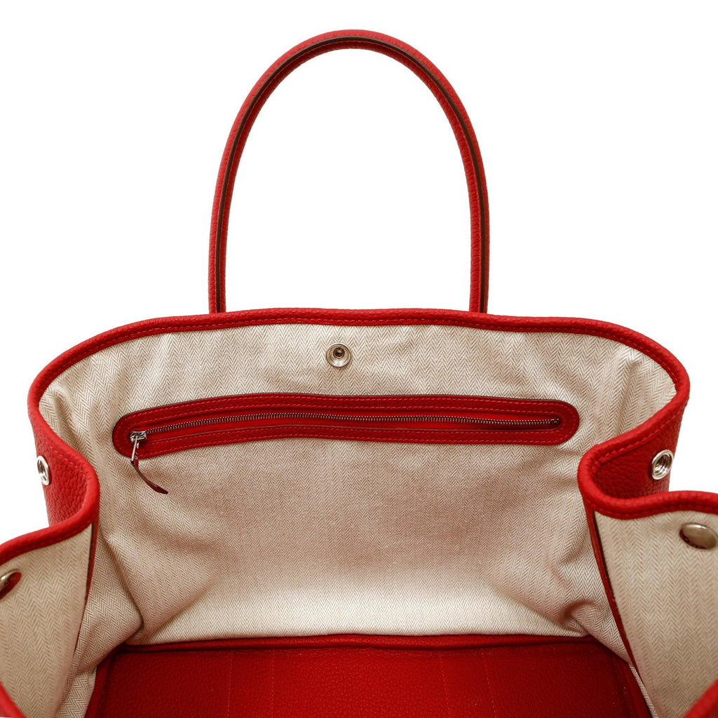 Hermes Red Garden Party Negonda Leather Bag