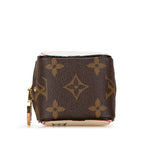 Louis Vuitton Monogram Portemonnaie Cube Pouch M80231 Brown PVC Leather
