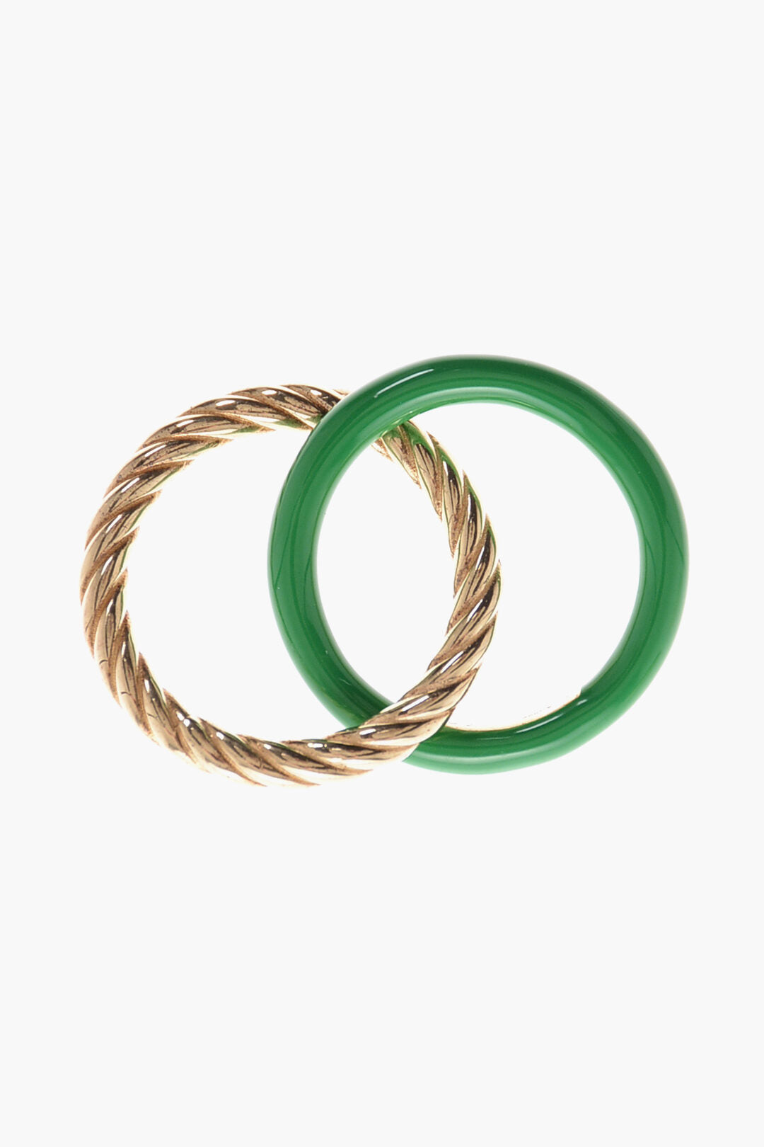 Bottega Veneta Golden-Effect Double Rings