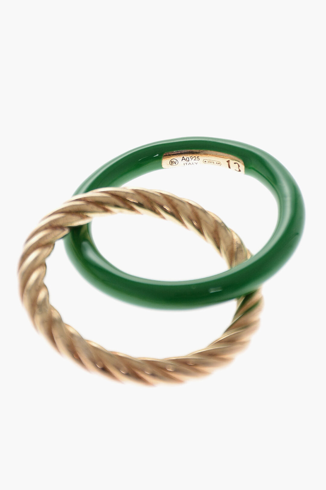 Bottega Veneta Golden-Effect Double Rings