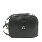 CELINE Horse Carriage Macadam Shoulder Bag Leather Black  am1005g