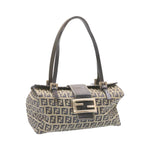 FENDI Zucchino Canvas Hand Bag Blue Navy  am1197g