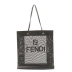 FENDI Tote Bag Nylon See-through mesh Black Auth am1409g