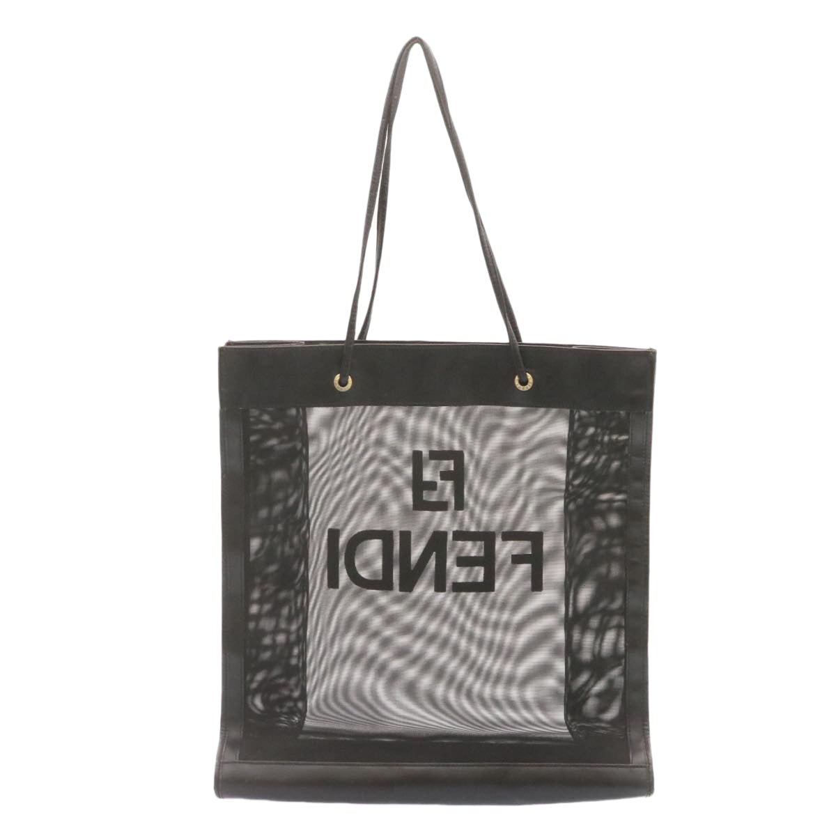 FENDI Tote Bag Nylon See-through mesh Black  am1409g