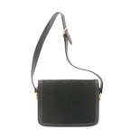 CELINE C Macadam Horse Carriage Shoulder Bag Canvas Black Gold Auth am1471g