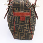 FENDI Zucca Canvas Boston Bag Brown Red  am1732g