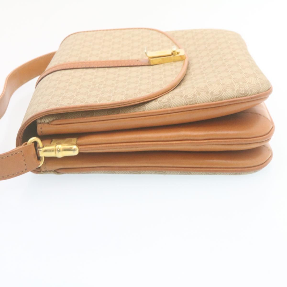 CELINE Macadam Canvas Shoulder Bag PVC Leather Beige  am2173g
