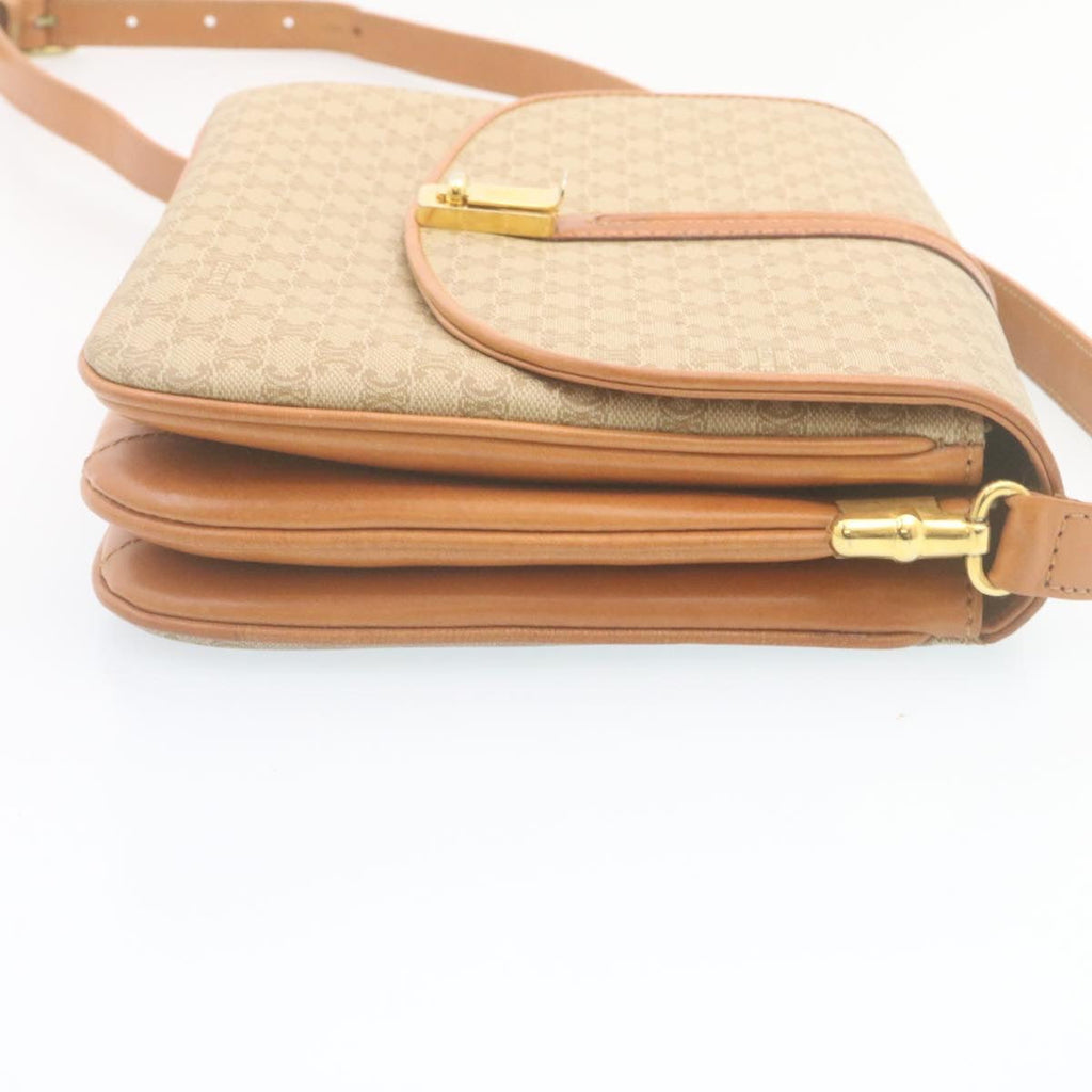 CELINE Macadam Canvas Shoulder Bag PVC Leather Beige  am2173g