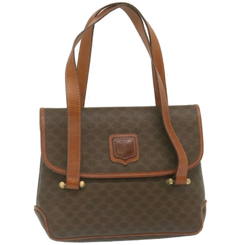 CELINE Macadam Canvas 2Way Shoulder Hand Bag PVC Leather Brown  am2277g