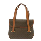 CELINE Macadam Canvas 2Way Shoulder Hand Bag PVC Leather Brown  am2277g