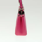 FENDI Micro Peek A Boo Hand Bag Leather 2way Pink Auth am2705gA