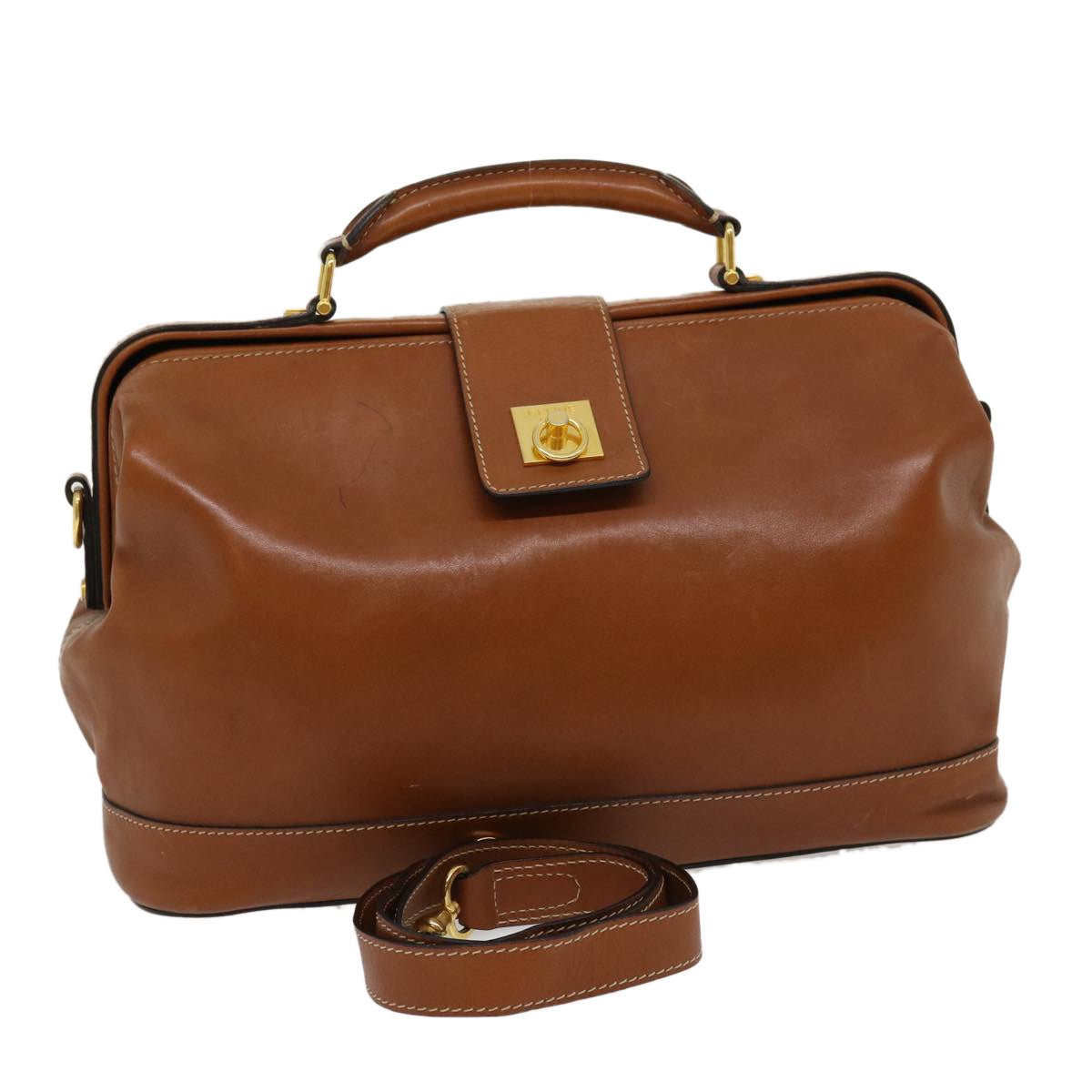 CELINE Hand Bag Leather 2way Brown  am2746g