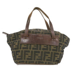 FENDI Zucca Canvas Hand Bag Brown Black  **Sticky am375g