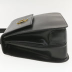 CELINE Hand Bag Leather 2Way Black Auth am376g