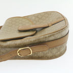 CELINE Macadam Canvas Shoulder Bag Beige PVC Leather  am612g