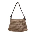 Fendi Zucchino Canvas Leather Handbag 8BR267