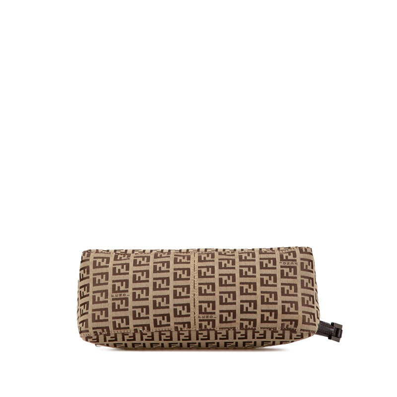 Fendi Zucchino Canvas Leather Handbag 8BR267