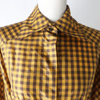 Fendi Silk Gingham Check Long Shirt Dress