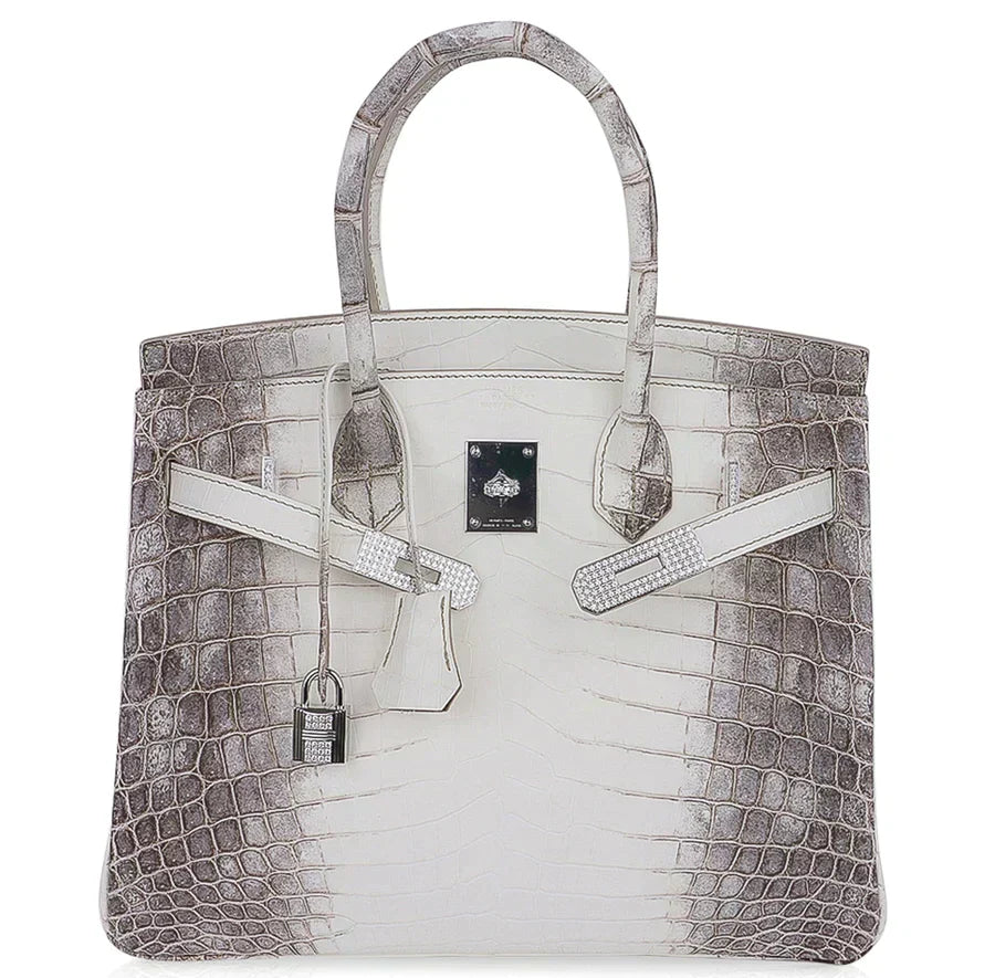 Hermes Birkin 30 Bag Diamond Himalayan Himalaya Handmade Blanc Crocodile White Gold Hardware