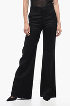 Chloe High-Waisted Flare-Fit Wool Pants