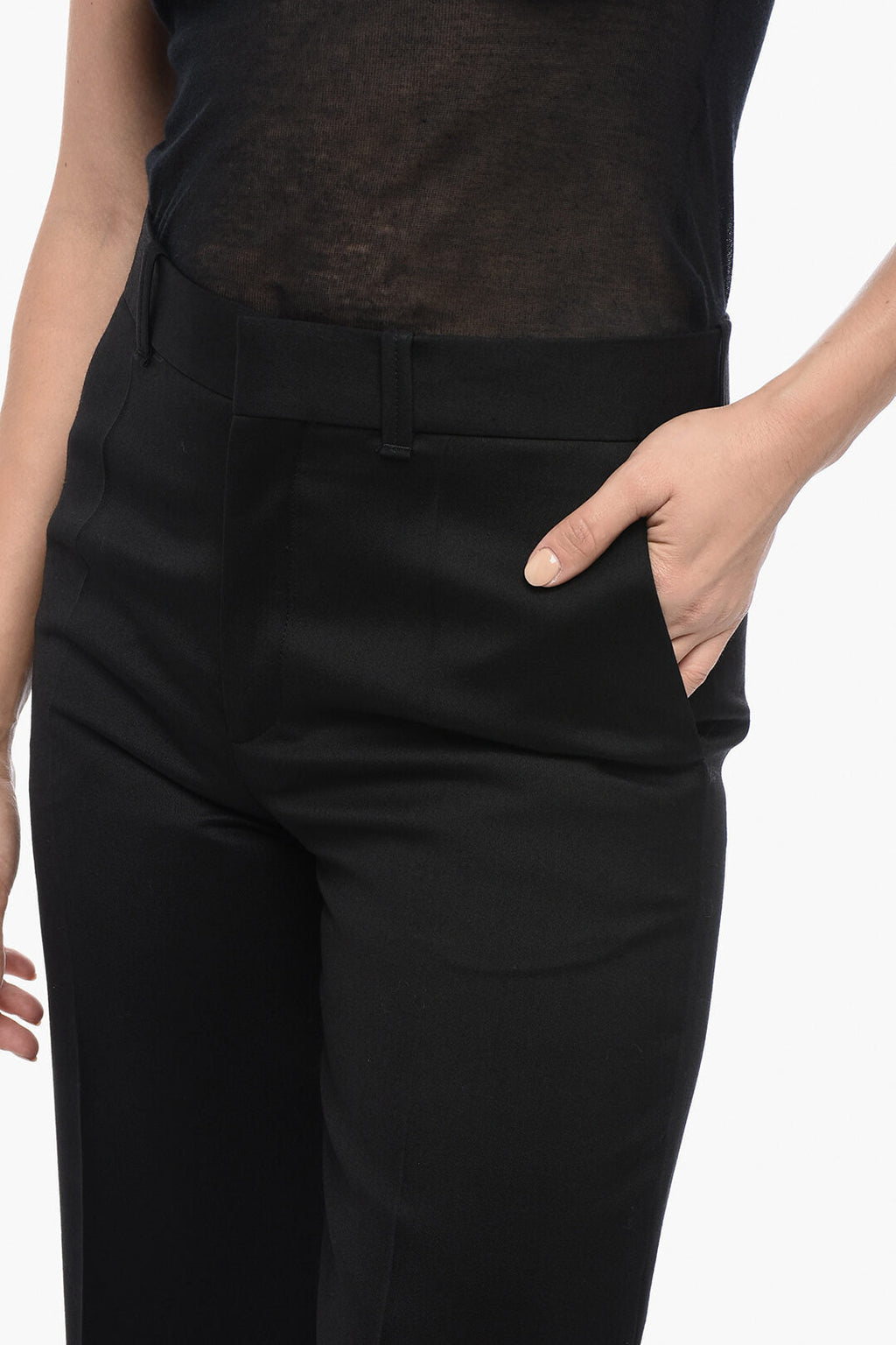 Chloe High-Waisted Flare-Fit Wool Pants