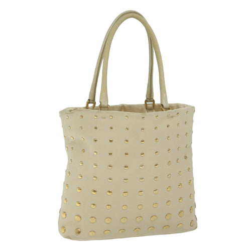 PRADA Hand Bag Leather Beige  hk1025