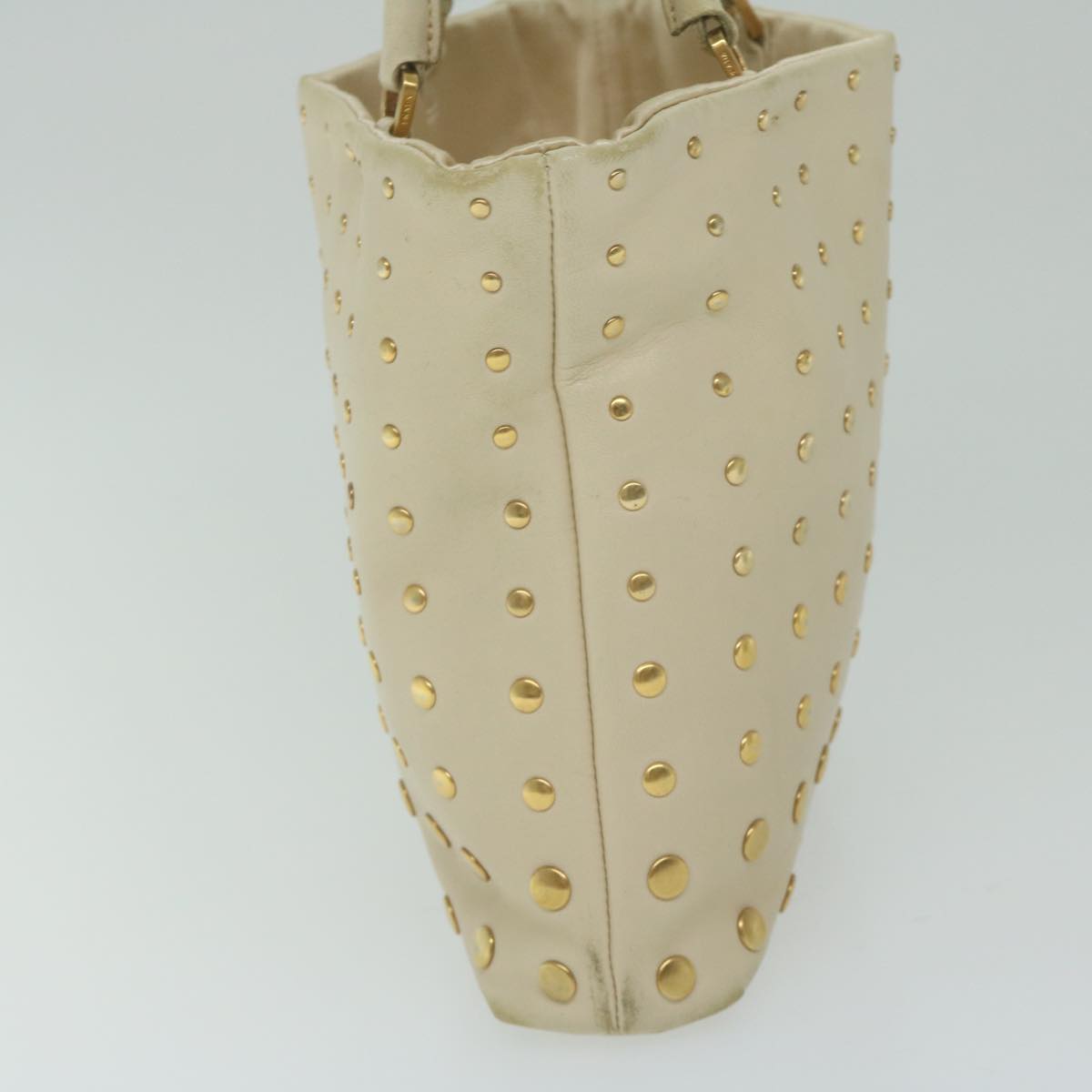 PRADA Hand Bag Leather Beige  hk1025