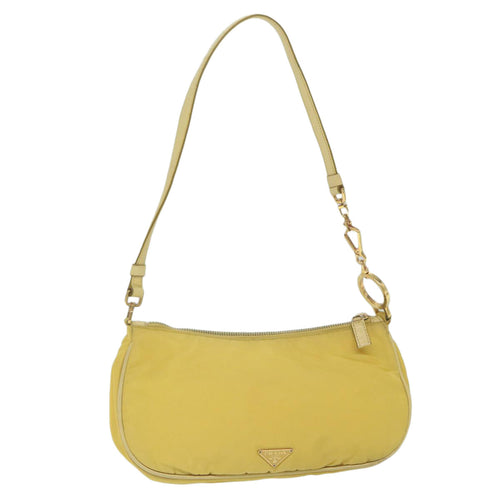 PRADA Accessory Pouch Nylon Yellow  hk1026
