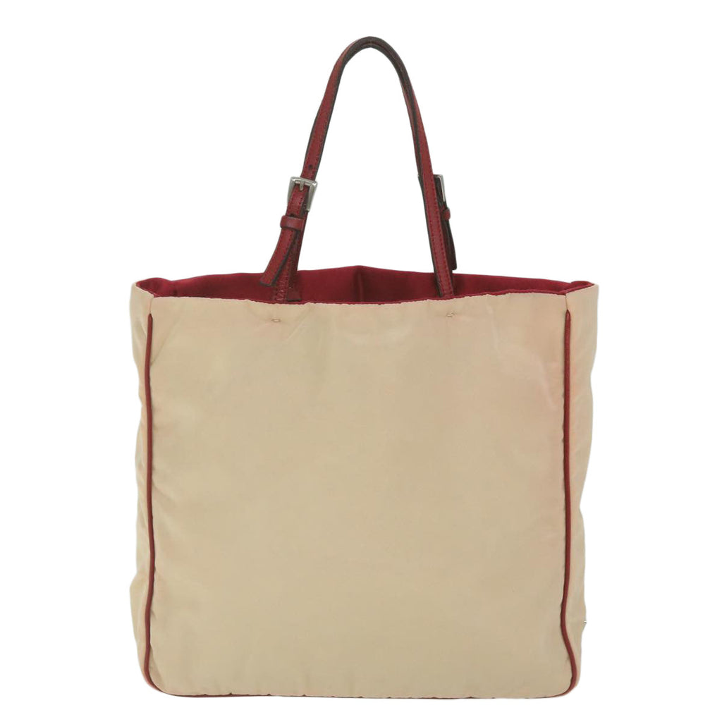 PRADA Hand Bag Nylon Beige  hk1027