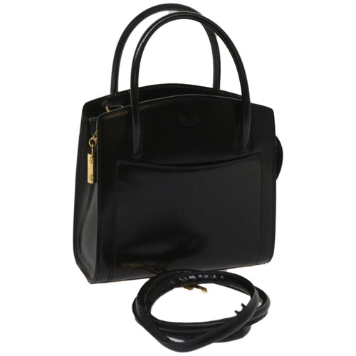 CELINE Hand Bag Leather 2way Black  hk1062
