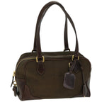 PRADA Mini Boston Bag Boston Bag Canvas Leather Brown  hk1091