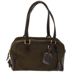 PRADA Mini Boston Bag Boston Bag Canvas Leather Brown  hk1091