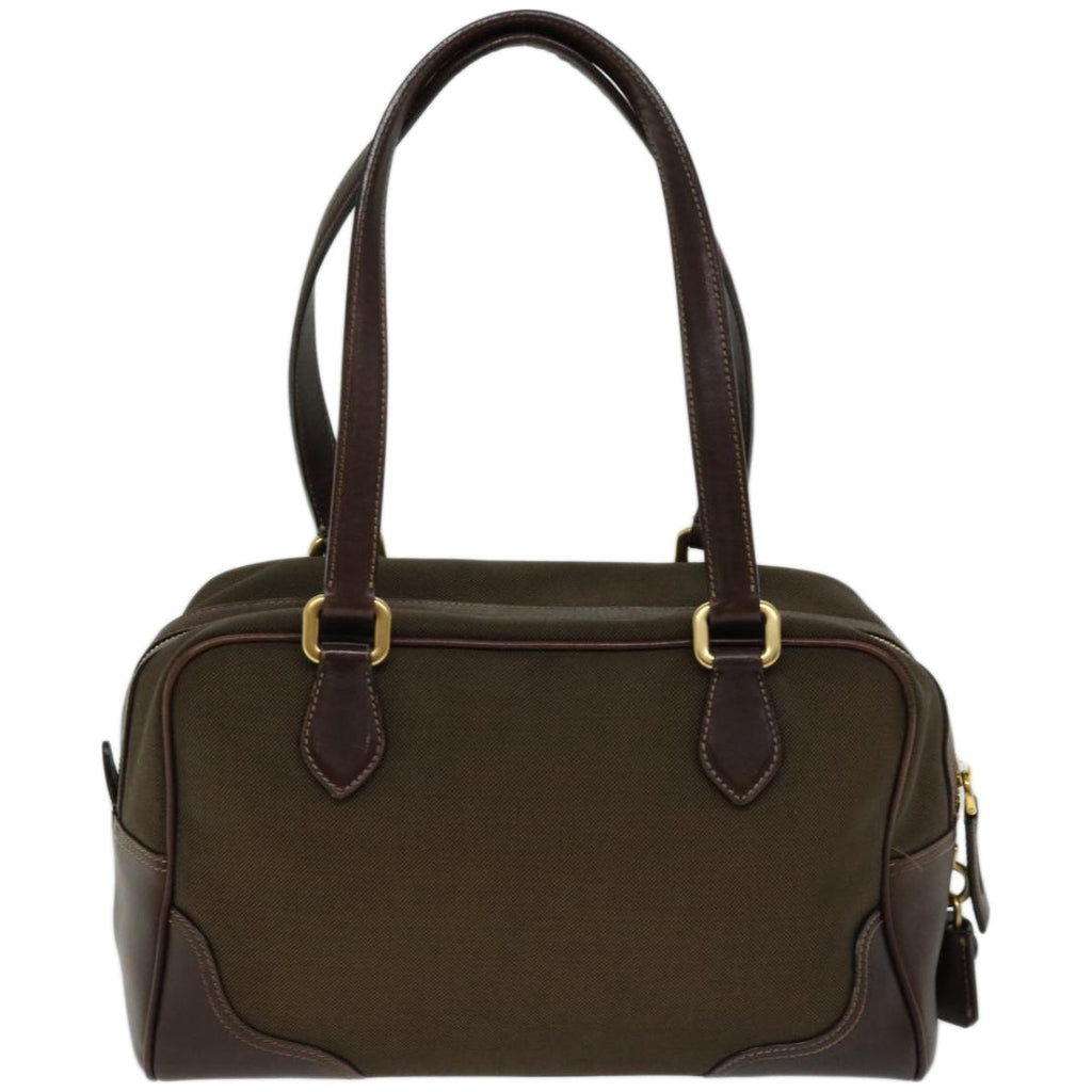 PRADA Mini Boston Bag Boston Bag Canvas Leather Brown  hk1091