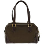 PRADA Mini Boston Bag Boston Bag Canvas Leather Brown  hk1091